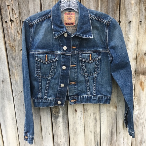 Vintage Red Engine Denim Jacket Size S 